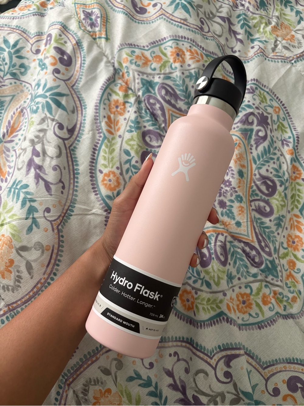 Hydro Flask Powder Pink Stainless Steel Bottle 24oz